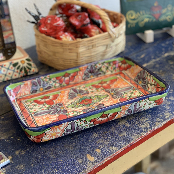 9 x 13" Mexican Talavera Baking Pan, Ready to Ship