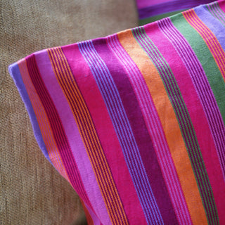 Bright Stripes Chiapas Handwoven Pillows textiles Zinnia Folk Arts   