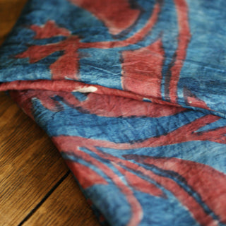 Collector's Kalamkari Hand Painted Large Silk Shawl From India Textile Zinnia Folk Arts   