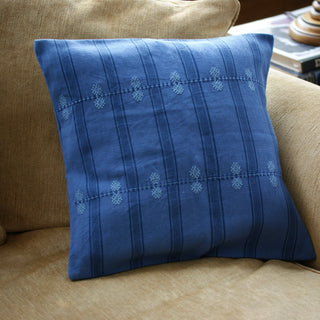 Dark Periwinkle Handwoven Pillows textiles Zinnia Folk Arts Square  