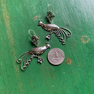 Filagree Bird Sterling Silver Earring Jewelry Zinnia Folk Arts   