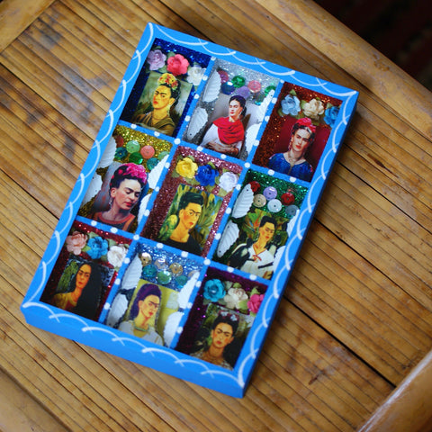 Frida Kahlo, 9 Section Retablos Whimsical Zinnia Folk Arts Frida Cuatro  