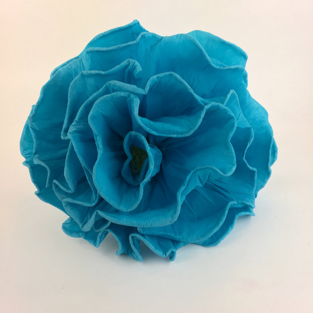 Hand-Made Paper Ruffled Flower (1) - 7-inch, Mexican