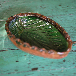 Green on Black Leaf Bowls from Michoacán Ceramics Zinnia Folk Arts   