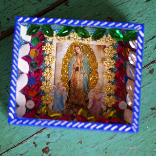 La Virgen de Guadalupe, Nicho Boxes, 3 Sizes religious Zinnia Folk Arts   