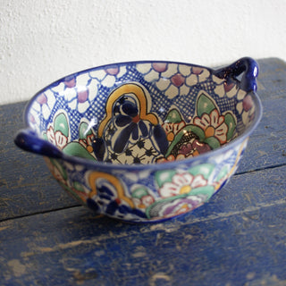 Mexican Talavera Cazuela Bowls with Handles, 12", Ready to Ship Ceramics Zinnia Folk Arts   