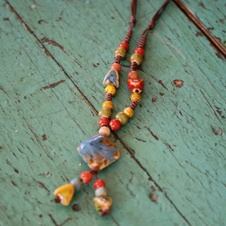 Multi-color Ceramic Bead Necklaces  Zinnia Folk Arts   