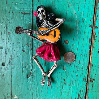 LAST ONE! Musical Skeletons, Potato Paste Figures, Peru Day of the Dead Zinnia Folk Arts   