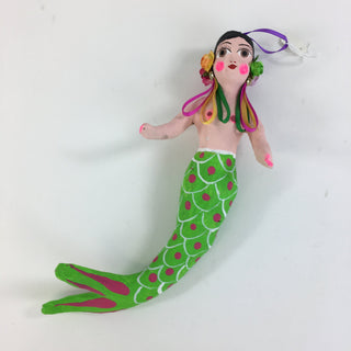 Papier-Mâché Mexican Mermaid Ornaments Christmas Zinnia Folk Arts   