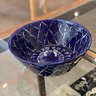 Pozole Mexican Talavera Bowls, Small, Ready to Ship Ceramics Zinnia Folk Arts Blue Zinnia  