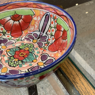 Pozole Mexican Talavera Bowls, Small, Ready to Ship Ceramics Zinnia Folk Arts Rojo  