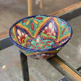 Pozole Mexican Talavera Salad Bowl, Large, Ready to Ship Ceramics Zinnia Folk Arts Verde  