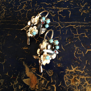 Small Baroque Silver with Bead Earring, Sterling Silver Jewelry Moosepablos   