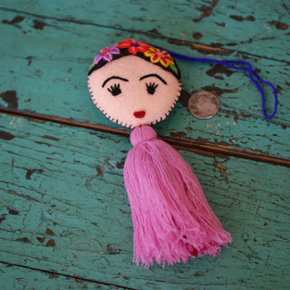 Soft Flannel Hanging Frida Kahlo Whimsical Zinnia Folk Arts   