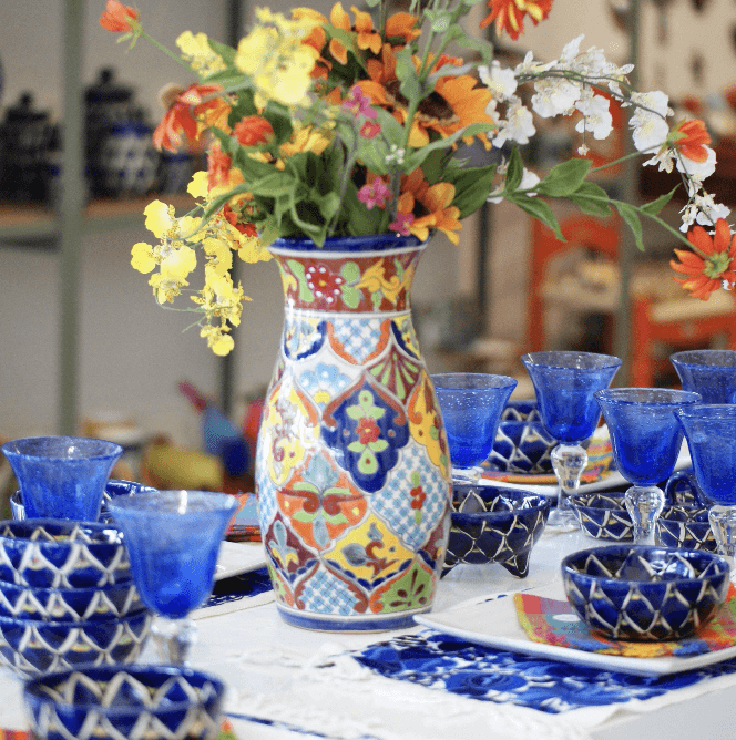 Tall blue vases deals