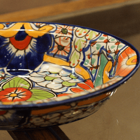 Special Order Oval Serving Bowl - Red Petunia Servingware Zinnia Folk Arts   