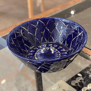 Special Order Pozole Bowl - Blue Zinnia Tableware Zinnia Folk Arts   