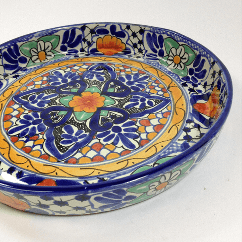 Special Order Shallow Pie Plate or Tray - Cobalt Bakeware Zinnia Folk Arts   