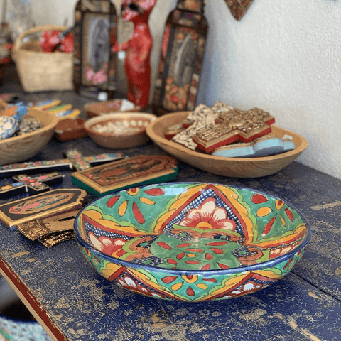 Special Order Shallow Serving Bowl - Verde Servingware Zinnia Folk Arts   