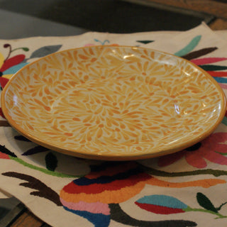 Spring Design  Plates, Ready to Ship Ceramics Zinnia Folk Arts 10" Dinner plate-yellow  