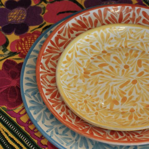 Spring Design  Plates, Ready to Ship Ceramics Zinnia Folk Arts