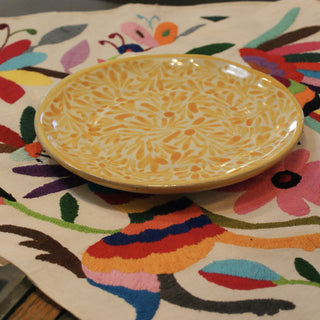 Spring Design  Plates, Ready to Ship Ceramics Zinnia Folk Arts 7" Dessert plate-yellow  