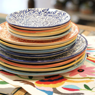 Spring Design  Plates, Ready to Ship Ceramics Zinnia Folk Arts   