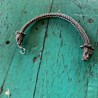 Sterling Silver Woven Chain Bracelet with Jaguar Clip Closure Jewelry Zinnia Folk Arts   