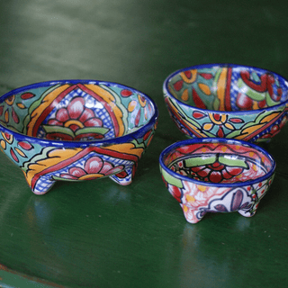 Three-Footed Bowls, Medium Ceramics Zinnia Folk Arts   