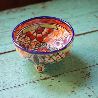 Three-Footed Bowls, Medium Ceramics Zinnia Folk Arts Rojo  