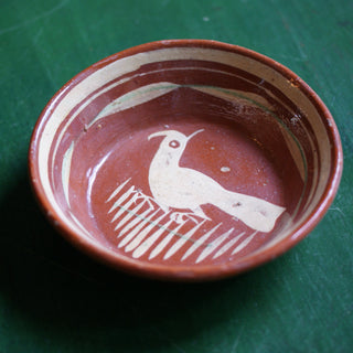 Vintage Tlaquepaque Bowls  Zinnia Folk Arts Cream colored Bird  