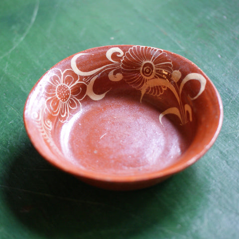 Vintage Tlaquepaque Bowls  Zinnia Folk Arts Floral Swirls  