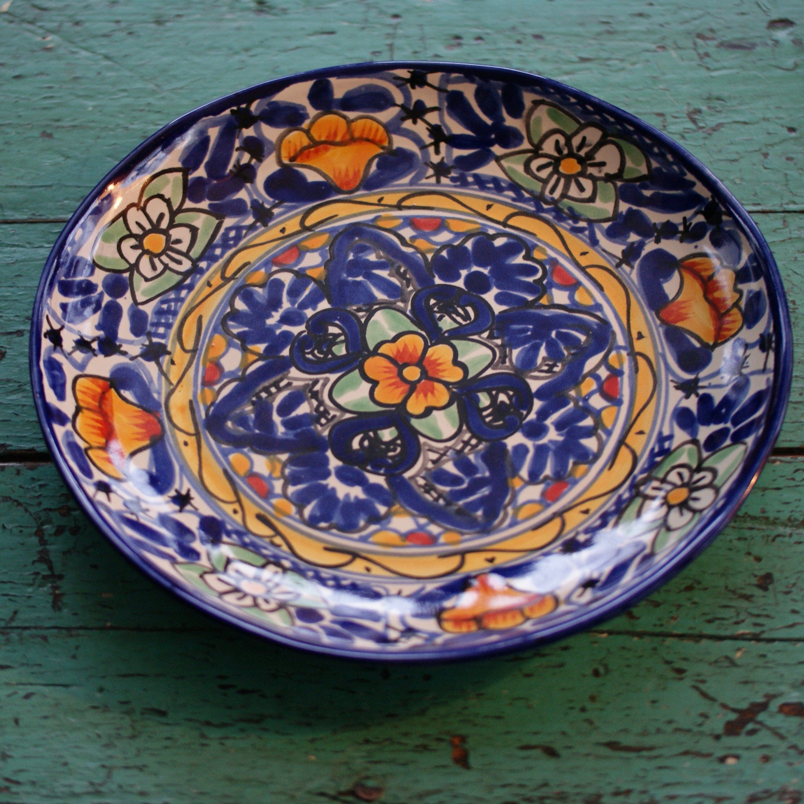 11.5" Talavera Plates, Ready to Ship Ceramics Zinnia Folk Arts Cobalt  
