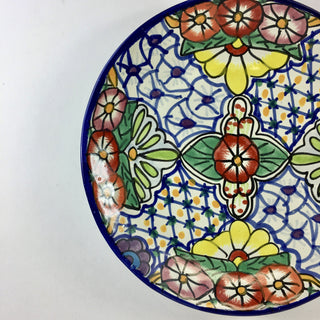 11.5" Talavera Plates, Ready to Ship Ceramics Zinnia Folk Arts Red Petunia-classic  
