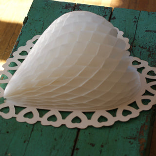 3 D Hanging Honeycomb Valentines-AS IS  Zinnia Folk Arts Medium White  