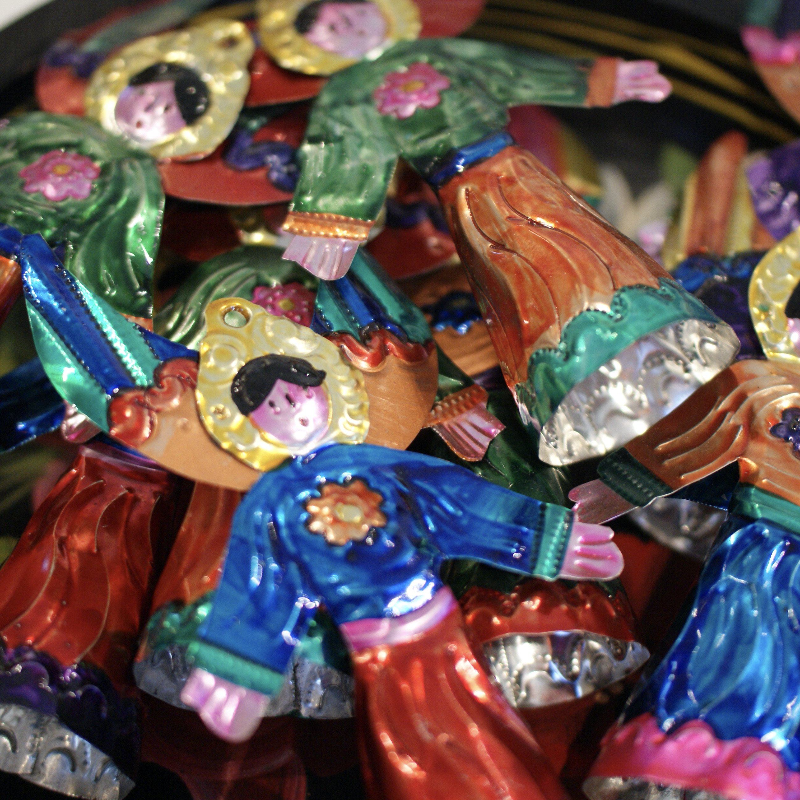 3-D Tin Angels, Shiny Finish Christmas Zinnia Folk Arts   