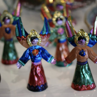 3-D Tin Angels, Shiny Finish Christmas Zinnia Folk Arts   