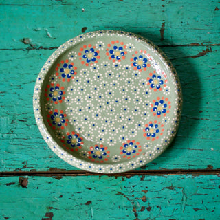 5.5" Capula Appetizer Plates, Ready to Ship Ceramics Zinnia Folk Arts Pale Green  