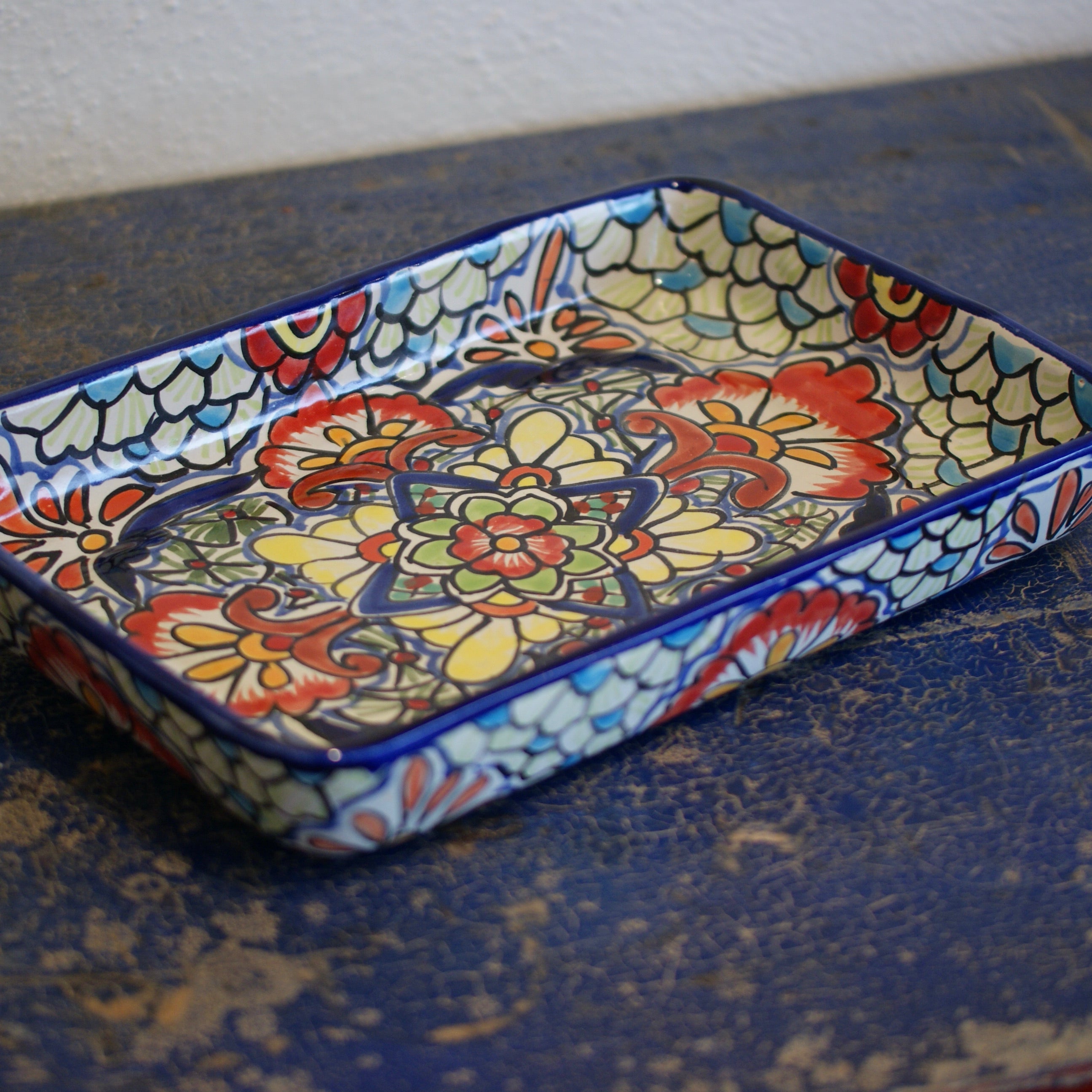 9 x 13" Mexican Talavera Baking Pan, Ready to Ship Ceramics Zinnia Folk Arts   