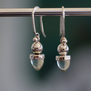 Acorn Sterling Silver Earring with Coral earrings Zinnia Folk Arts Moonstone  