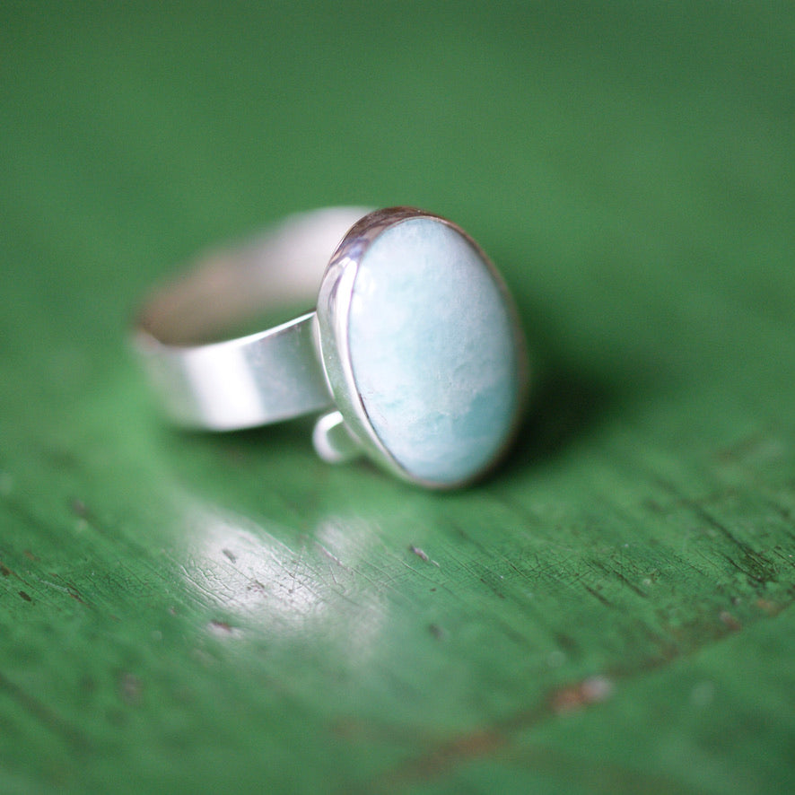 Adjustable Amazonite Rings  Zinnia Folk Arts   