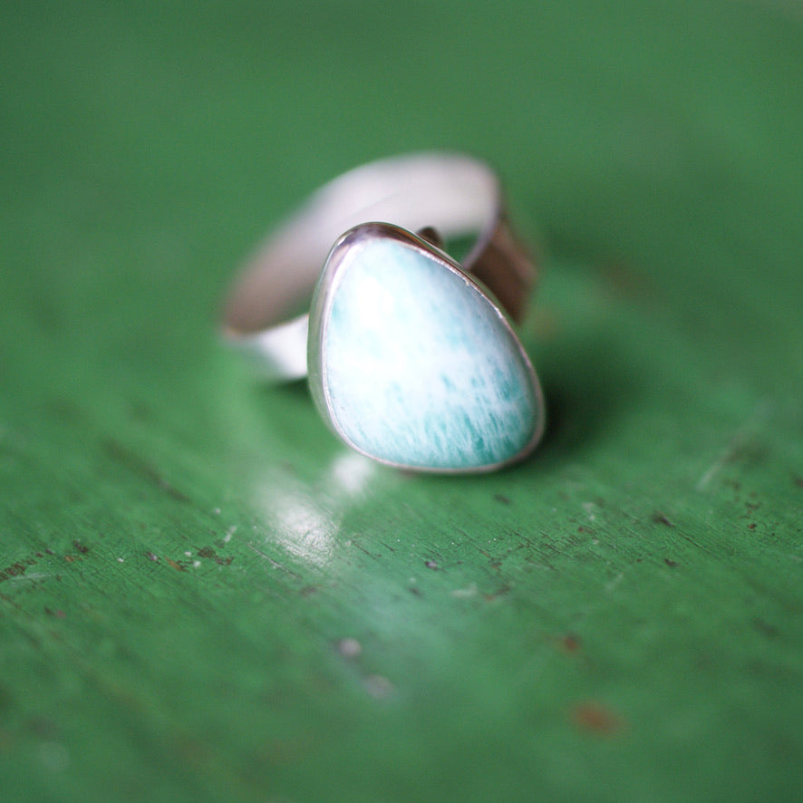 Adjustable Amazonite Rings  Zinnia Folk Arts   