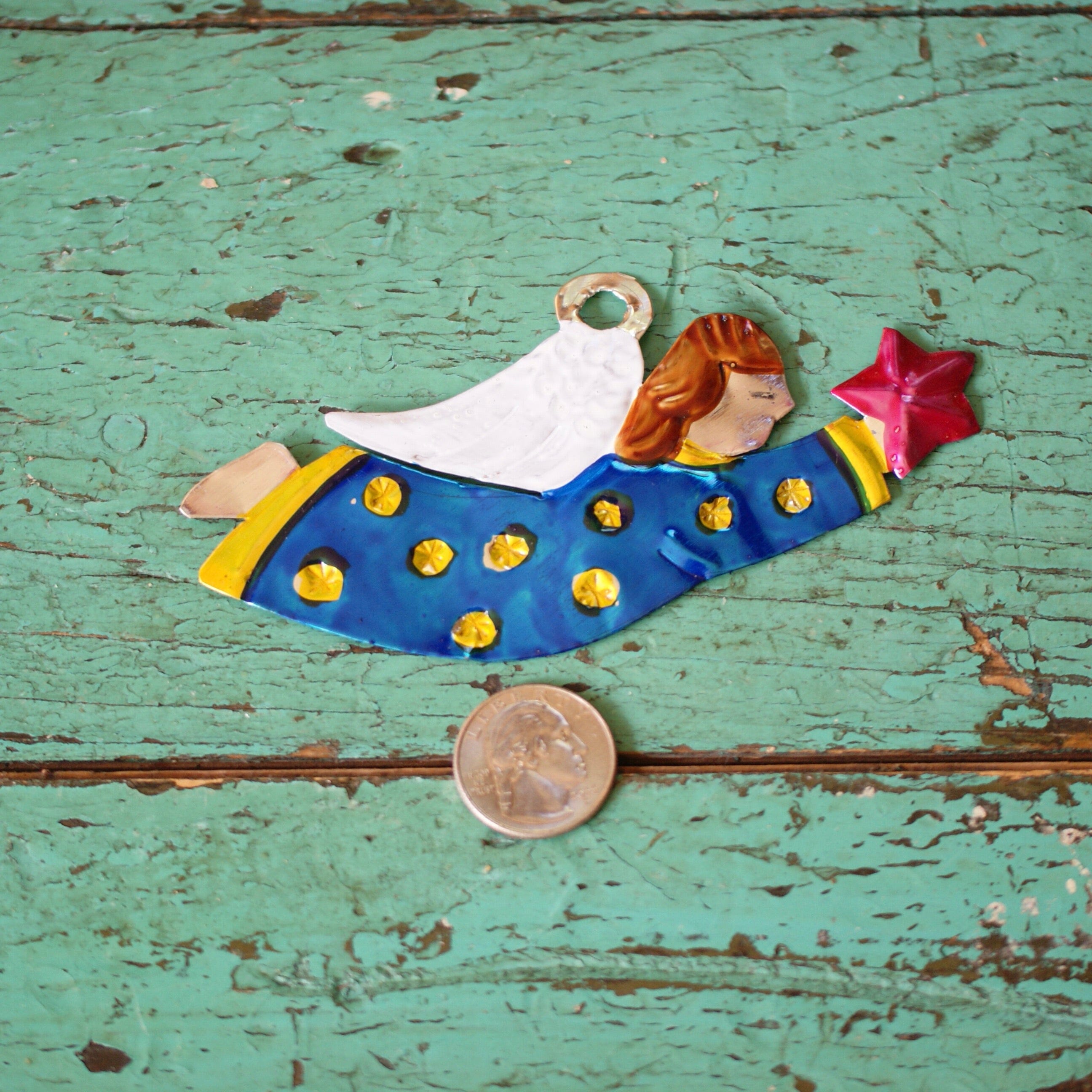 Angel Flying with Star Christmas Zinnia Folk Arts   