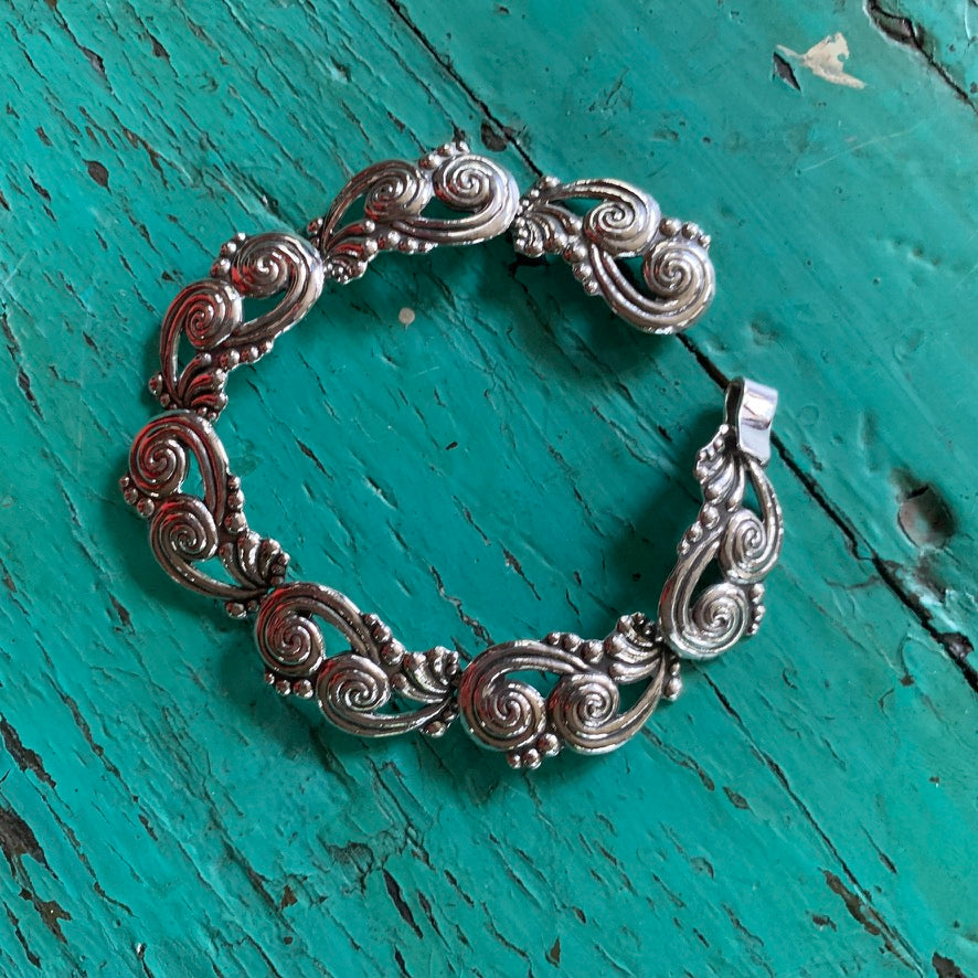 Baby Margot Replica, Sterling Silver Necklace, Bracelet, Earrings Jewelry Zinnia Folk Arts Bracelet  