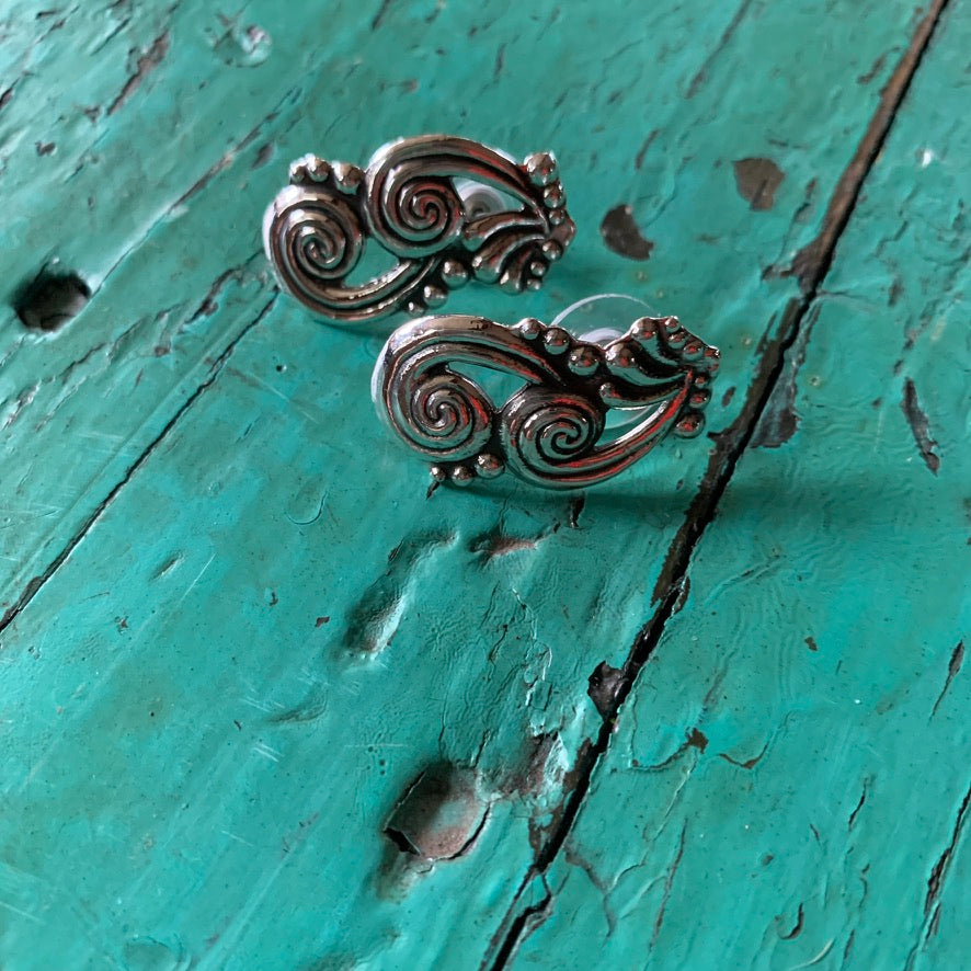 Baby Margot Replica, Sterling Silver Necklace, Bracelet, Earrings Jewelry Zinnia Folk Arts Post Earrings  