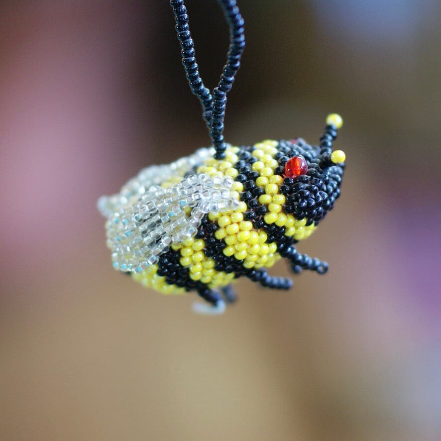 Beaded Bee Ornaments  Zinnia Folk Arts   