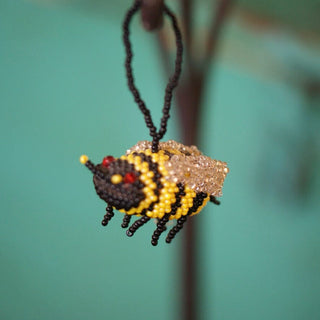 Beaded Bee Ornaments  Zinnia Folk Arts   