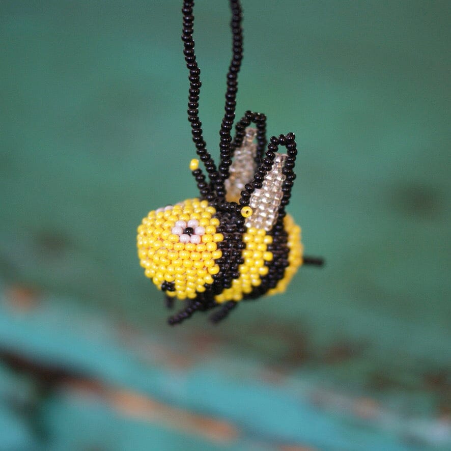 Beaded Bee Ornaments  Zinnia Folk Arts   