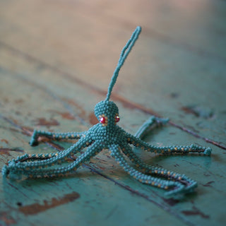 Beaded Octopus Ornaments, Not Neon  Zinnia Folk Arts   