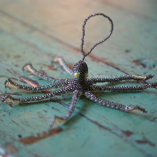 Beaded Octopus Ornaments, Not Neon  Zinnia Folk Arts   